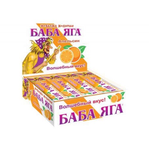 Жевательная конфета БАБА ЯГА апельсин 11 гр. (48) в коробке 12 блоков (BB-3-1)