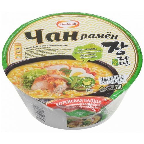 ЧАН РАМЕН суп-лапша со вкусом курицы 86 гр., тарелка (24)/в пал.36