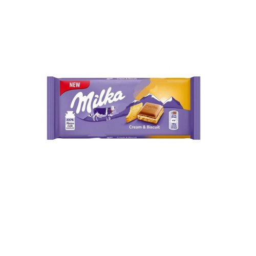 Шоколад Милка молочный Creme & Biscuit ,100 гр. (18)